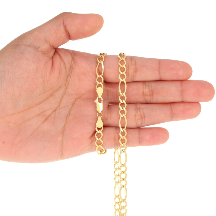 Cadena Figaro 3x1 Oro Solido 3.5mm 10k
