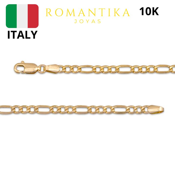 Pulsera Figaro 3x1 3.5mm 10k