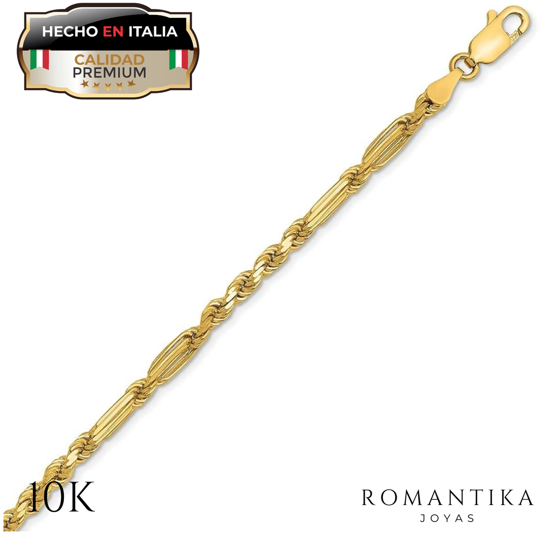 Pulsera Figaro Torzal Milano 10k 2mm