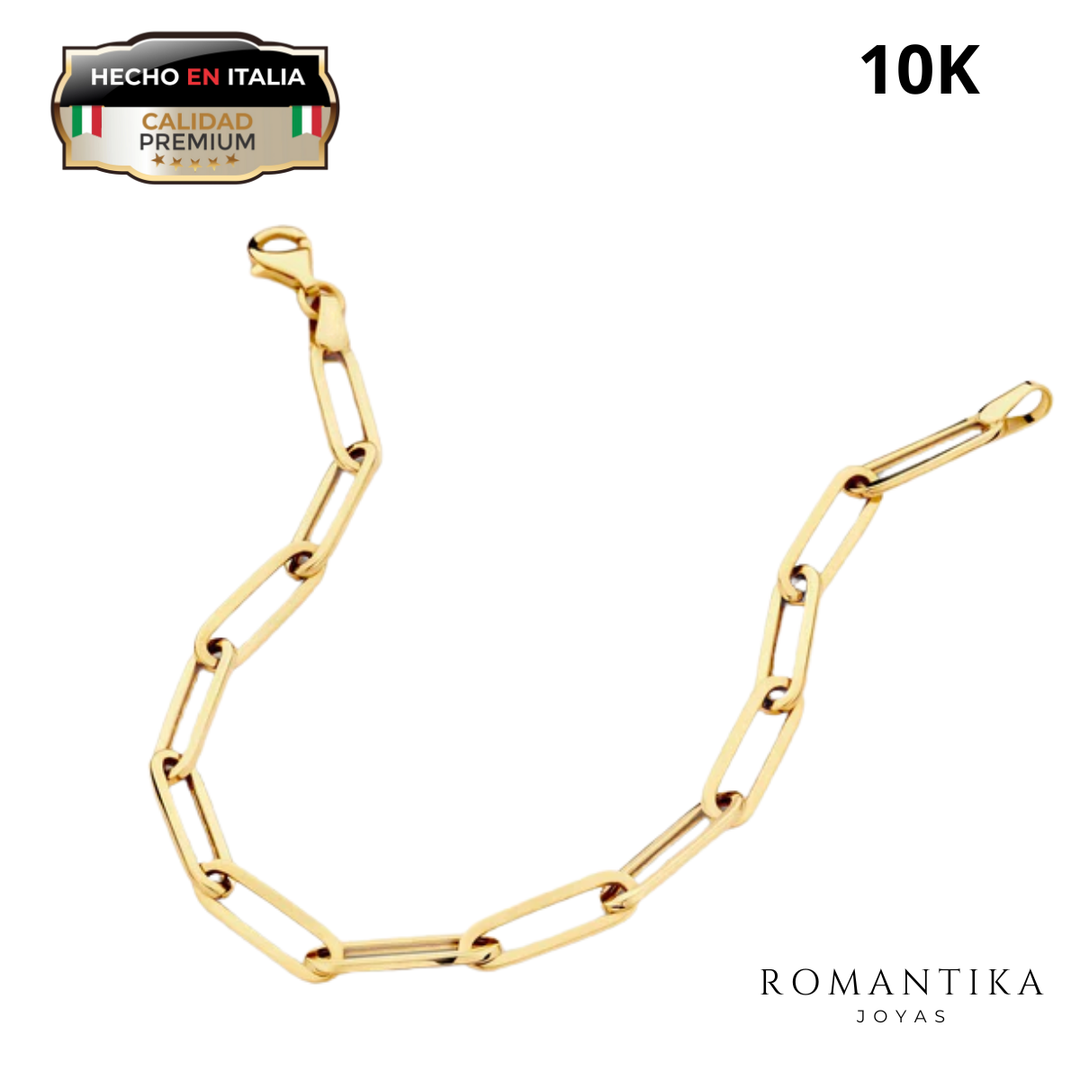 Pulsera Paperclip 4mm Oro 10 Kilates