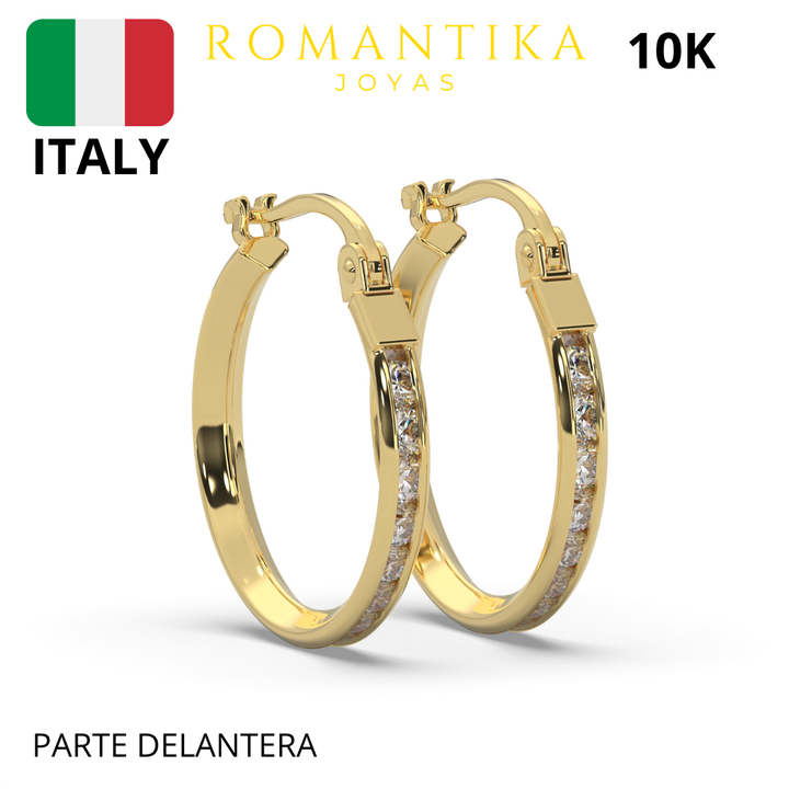 Arracada Con Zirconia 1.5mm x 2.5mm 10k
