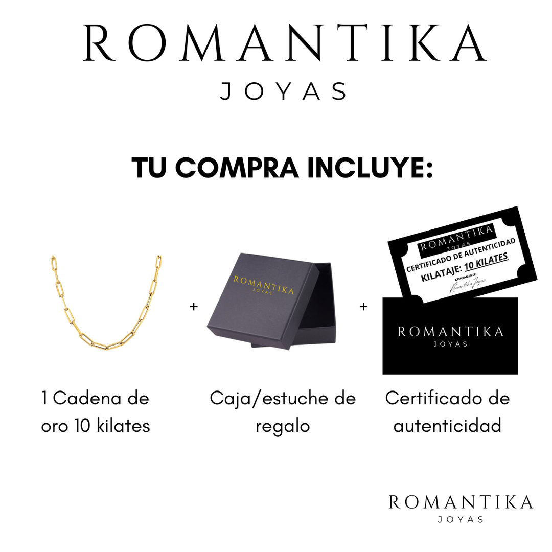 Cadena Paper Clip 2mm Oro 10K