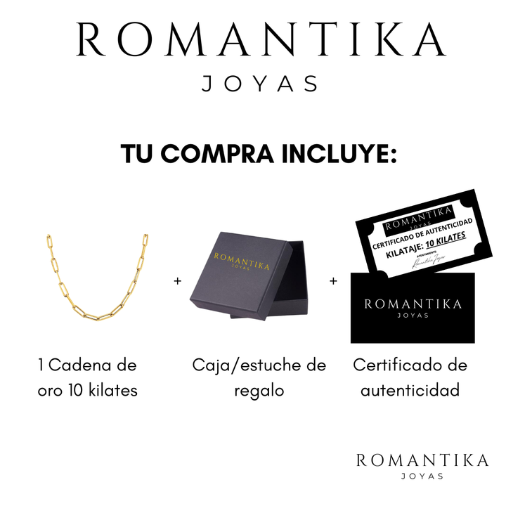 Cadena Paper Clip 2mm Oro 10K