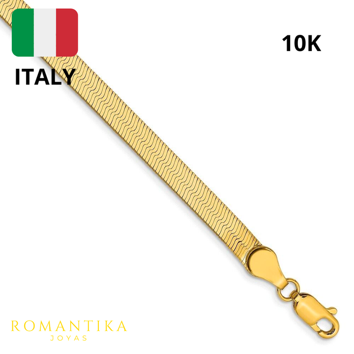 Pulsera Panza De Víbora 18cm 5mm 10k