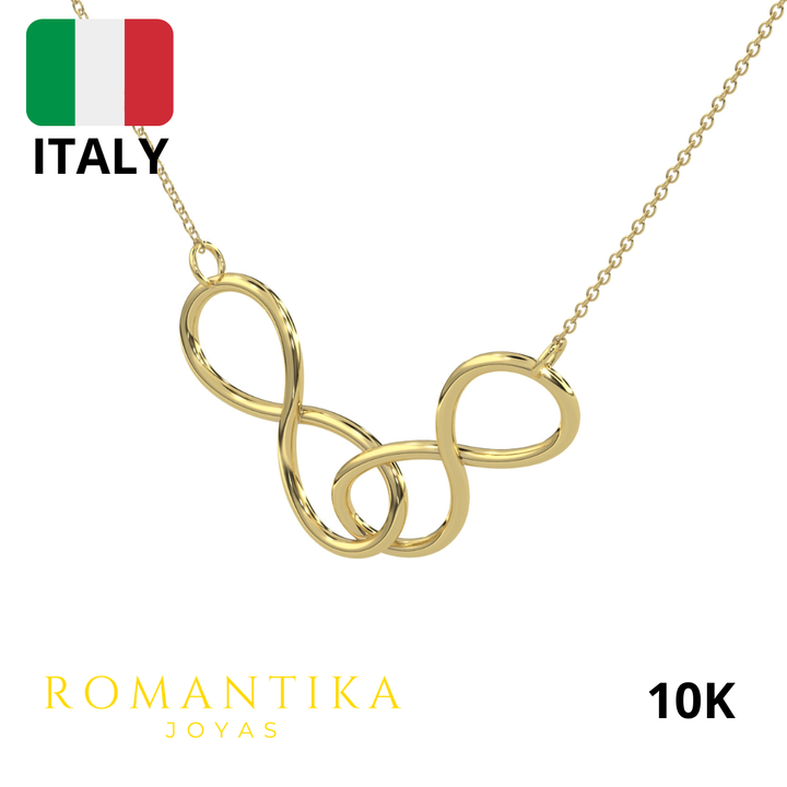 Collar Doble Infinito 45cm 10k