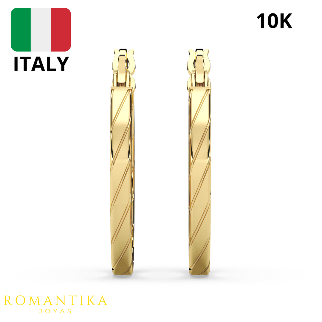 Aretes Tubular Torcido Ovalado 10k