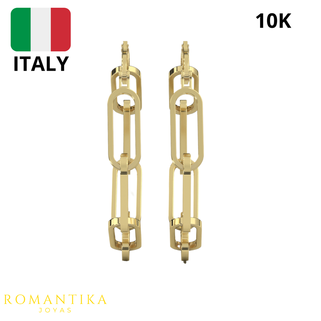 Arete Arracada Paperclip 2.5cm 10k