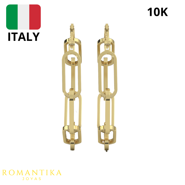 Arete Arracada Paperclip 2.5cm 10k