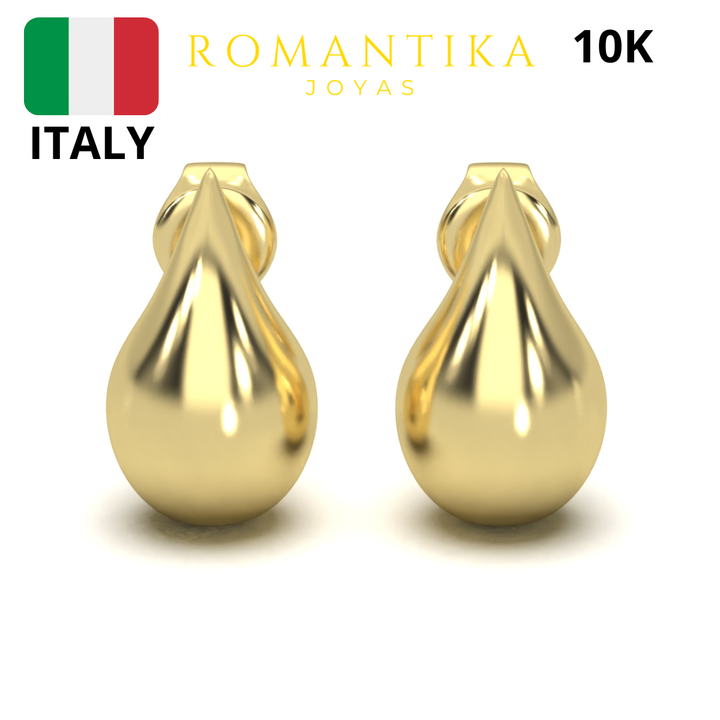 Aretes Lágrima Estilo Bottega 10k