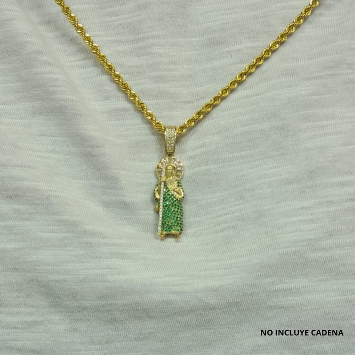 Dije San Judas Tadeo Con Zirconias Oro 10k