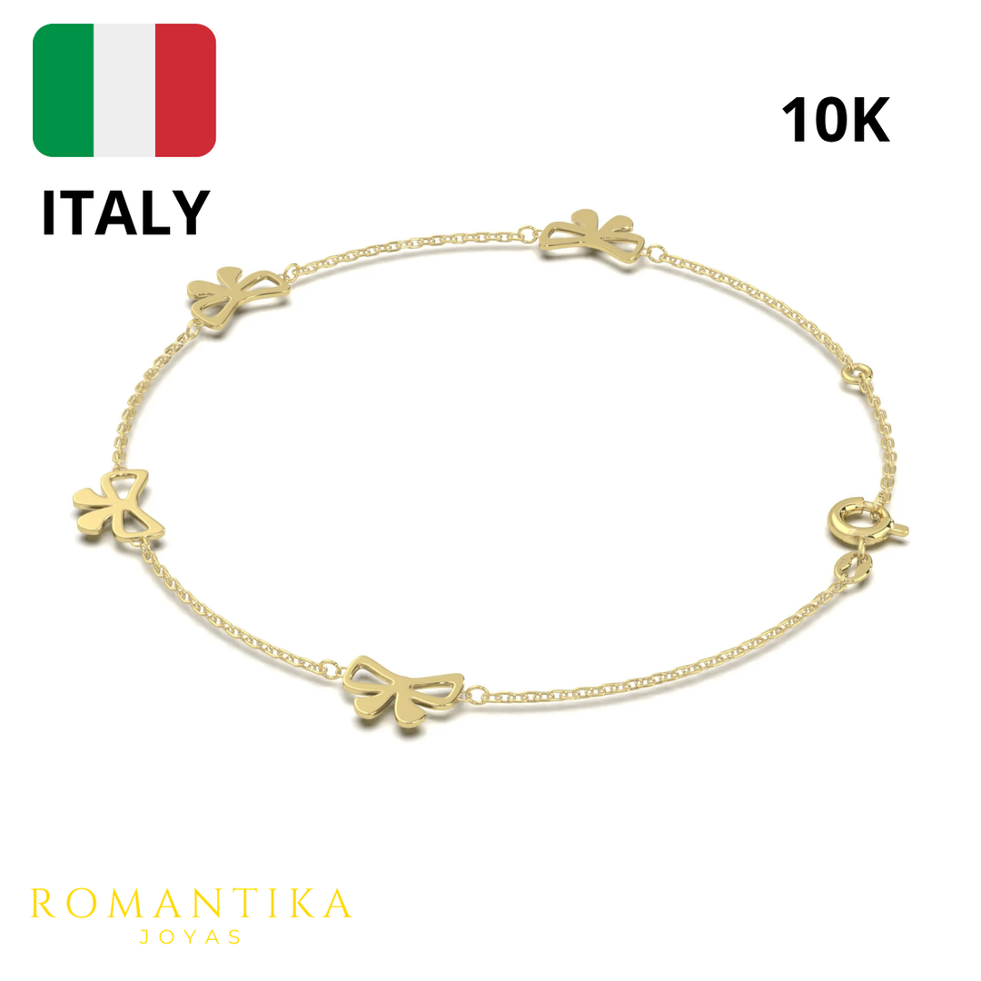 Pulsera 4 Moños 18cm 10k