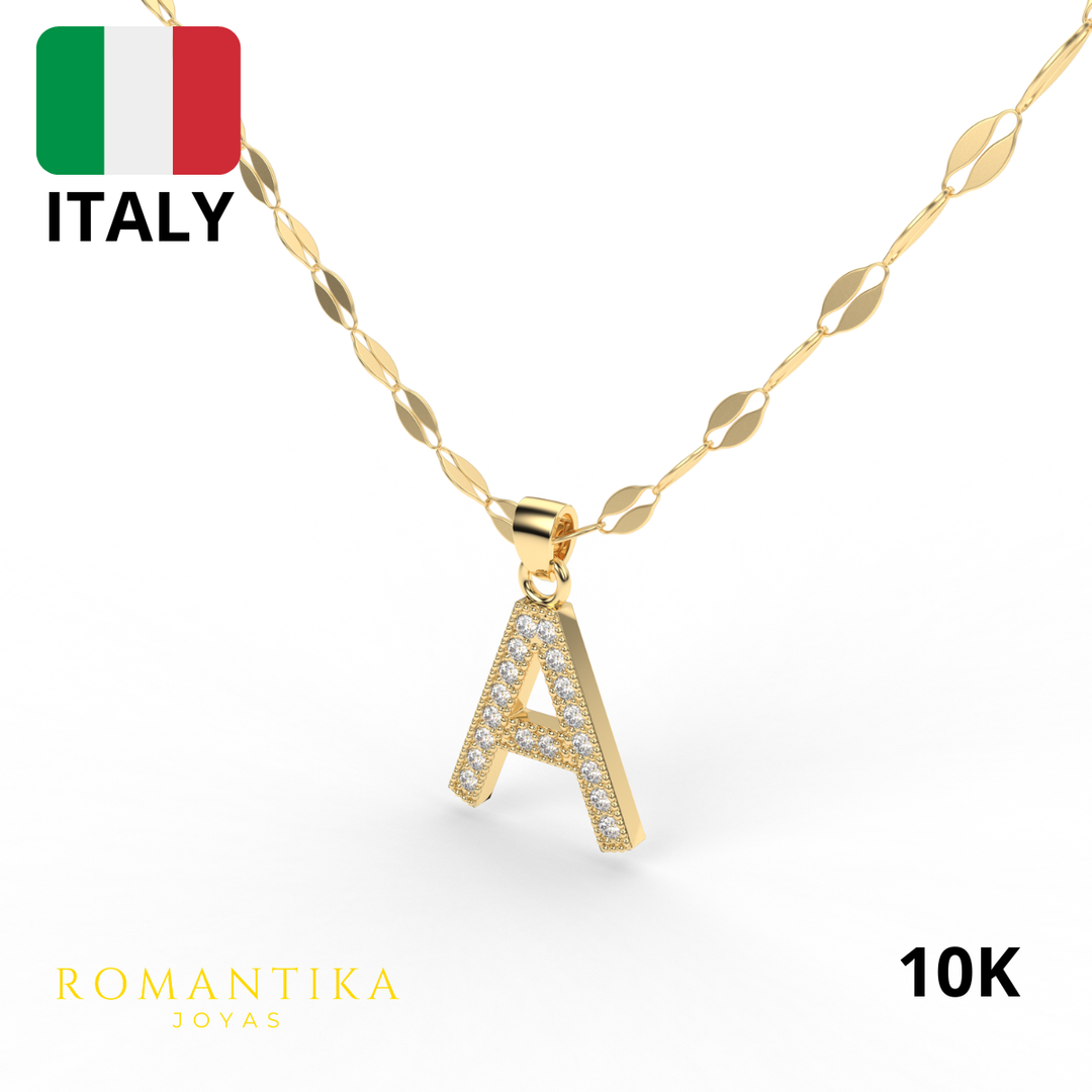 Collares Inicial Letras Oro 10k