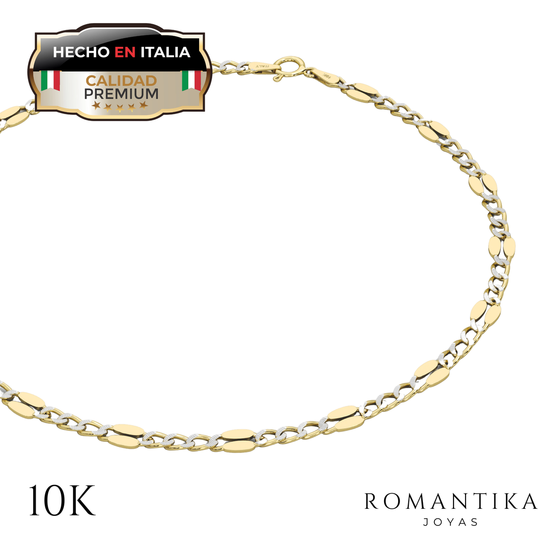 Pulsera Mini Remache Diamantada 10k 2mm