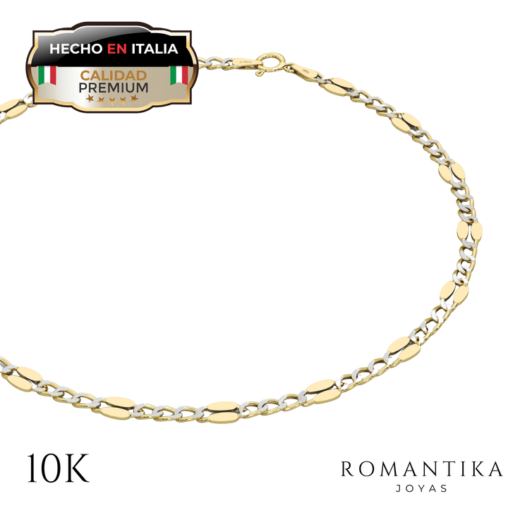 Pulsera Mini Remache Diamantada 10k 2mm