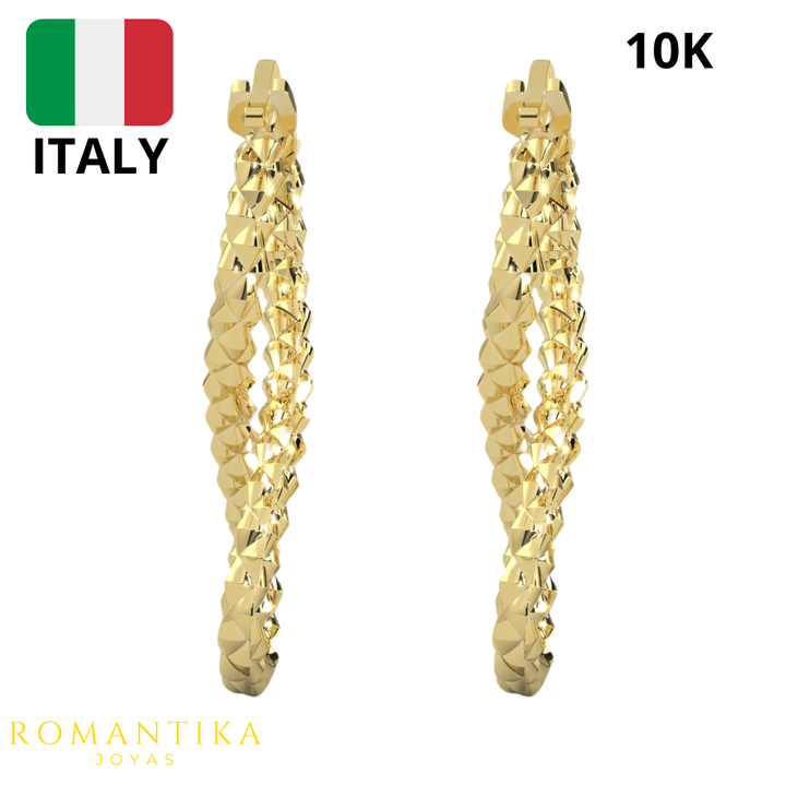 Arete Infinito Facetado Super Brillante 10k