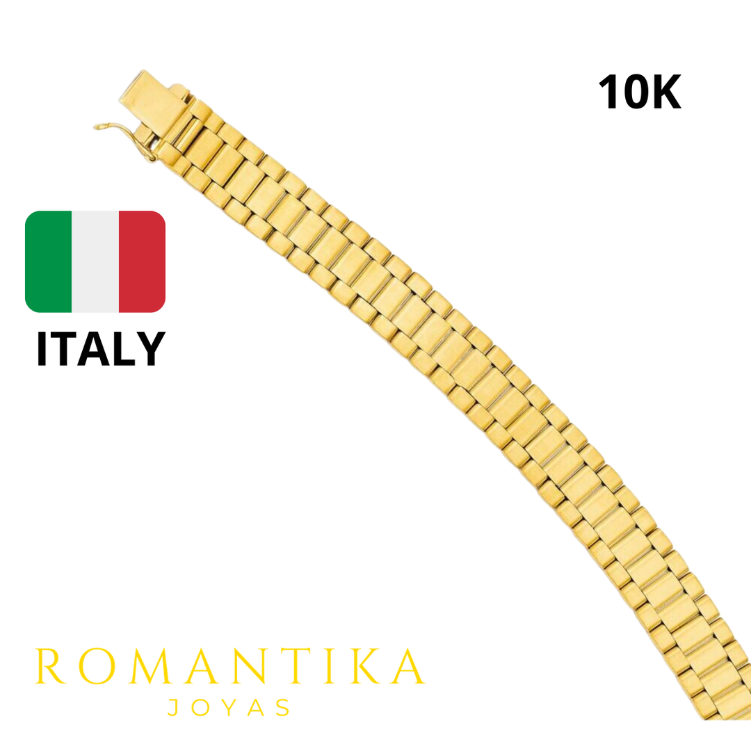 Pulsera Tejido Rolex Jubilee Oro 10k 18cm