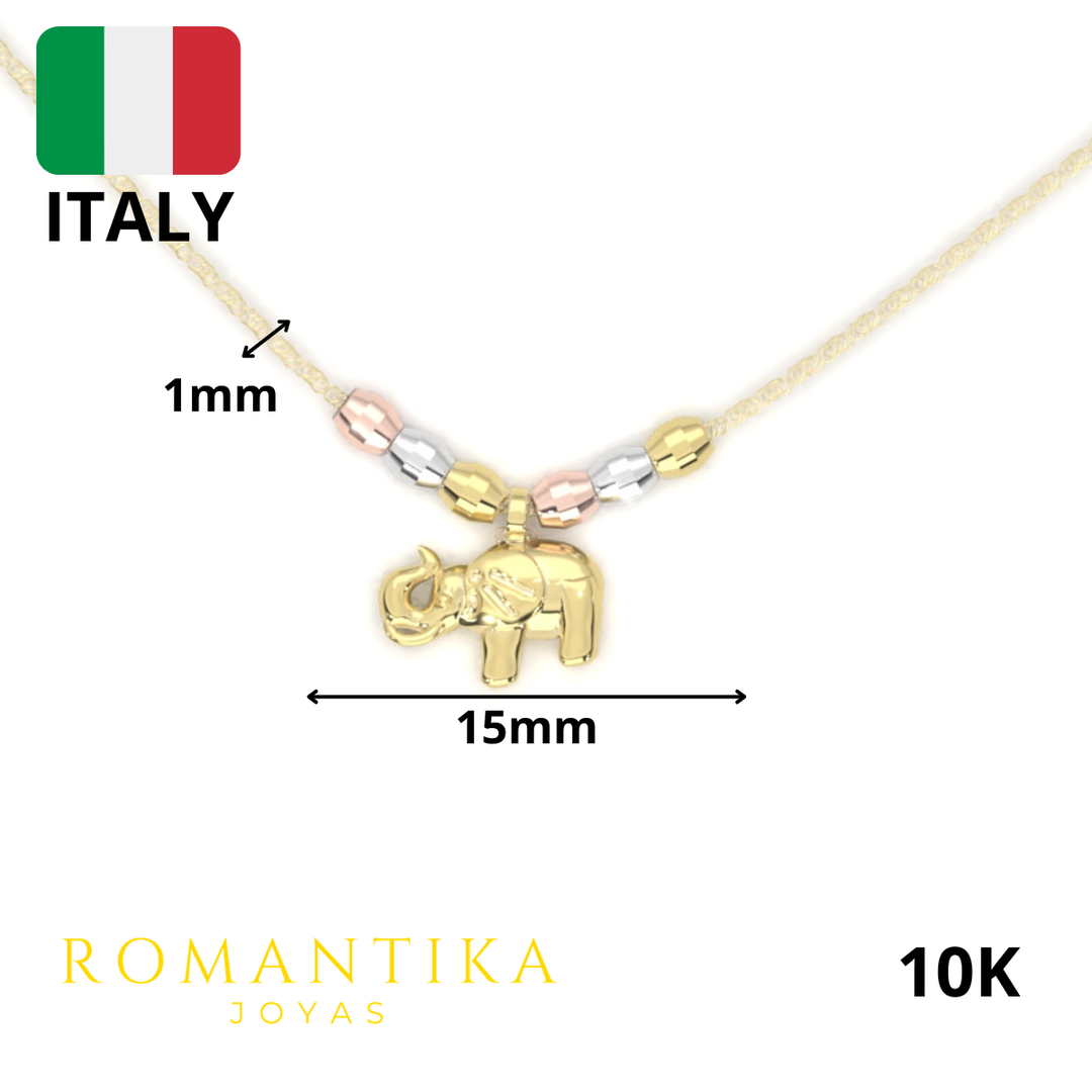 Gargantilla con Cadena con dije de Elefante Oro 10k