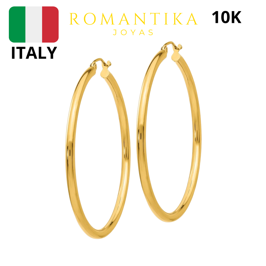 Arracada Tubular Grande 40mmx2mm 10k