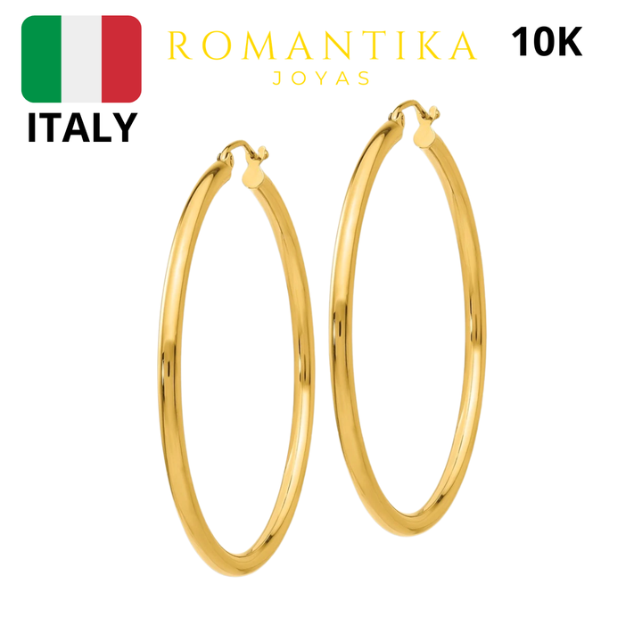 Arracada Tubular Grande 40mmx2mm 10k