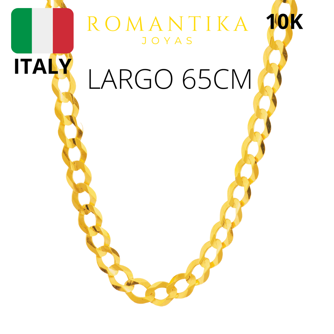 Cadena Barbada Cubana 8mm 65cm 10k