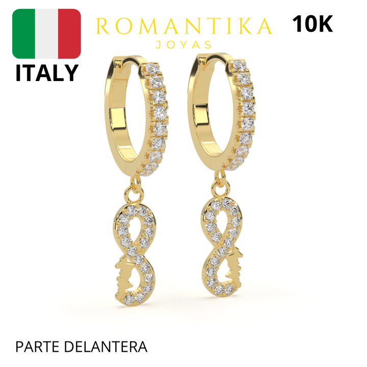 Arracada con Pendiente Infinito 10k