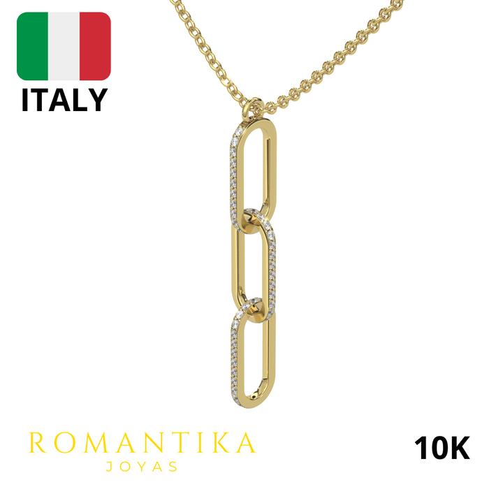 Collar Triple Clip Brilloso 45cm 10k