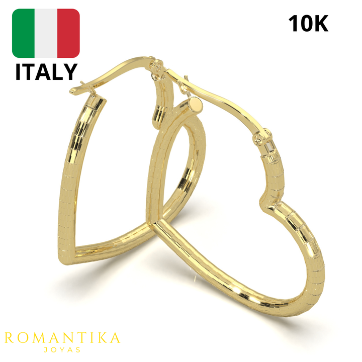 Arracada Corazón Facetado 10k