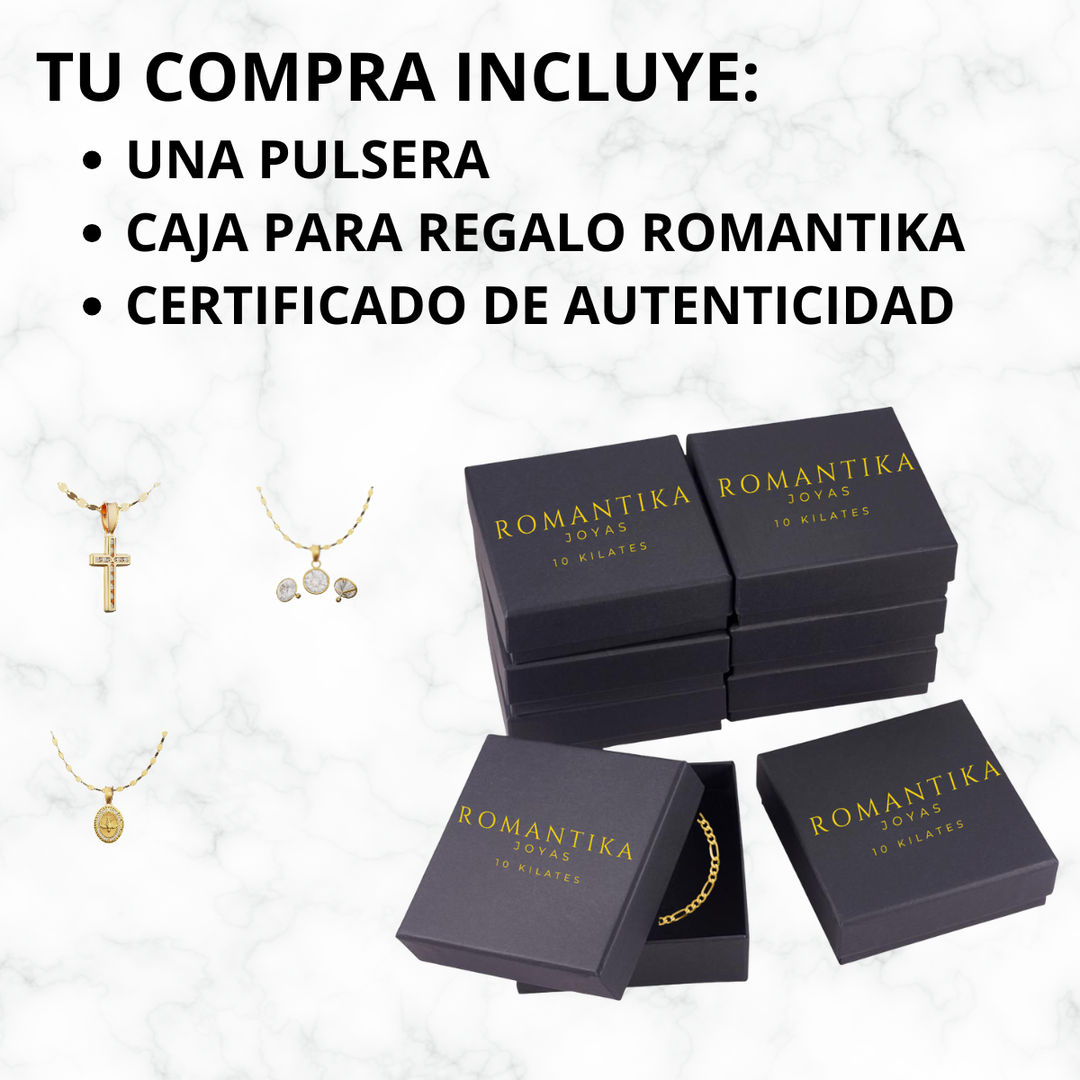 Pulsera Clip Corazón Mitad Facetado Oro 10k