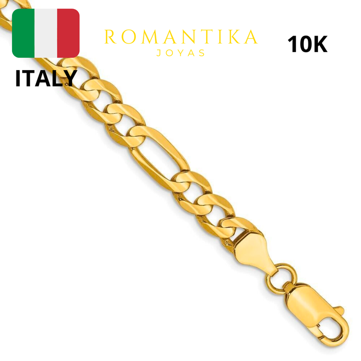 Pulsera Figaro Tejido 3x1 8.5mm 21cm 10k