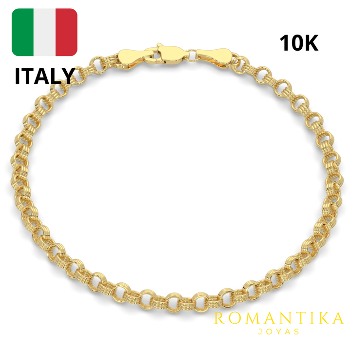Pulsera China Triple Rolo 3.5mm 18cm 10k