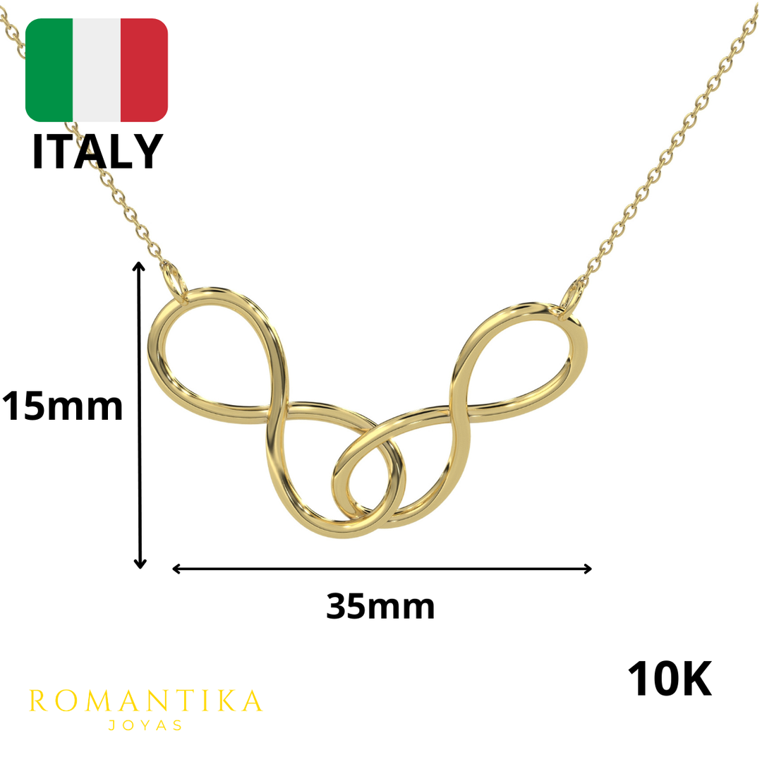 Collar Doble Infinito 45cm 10k