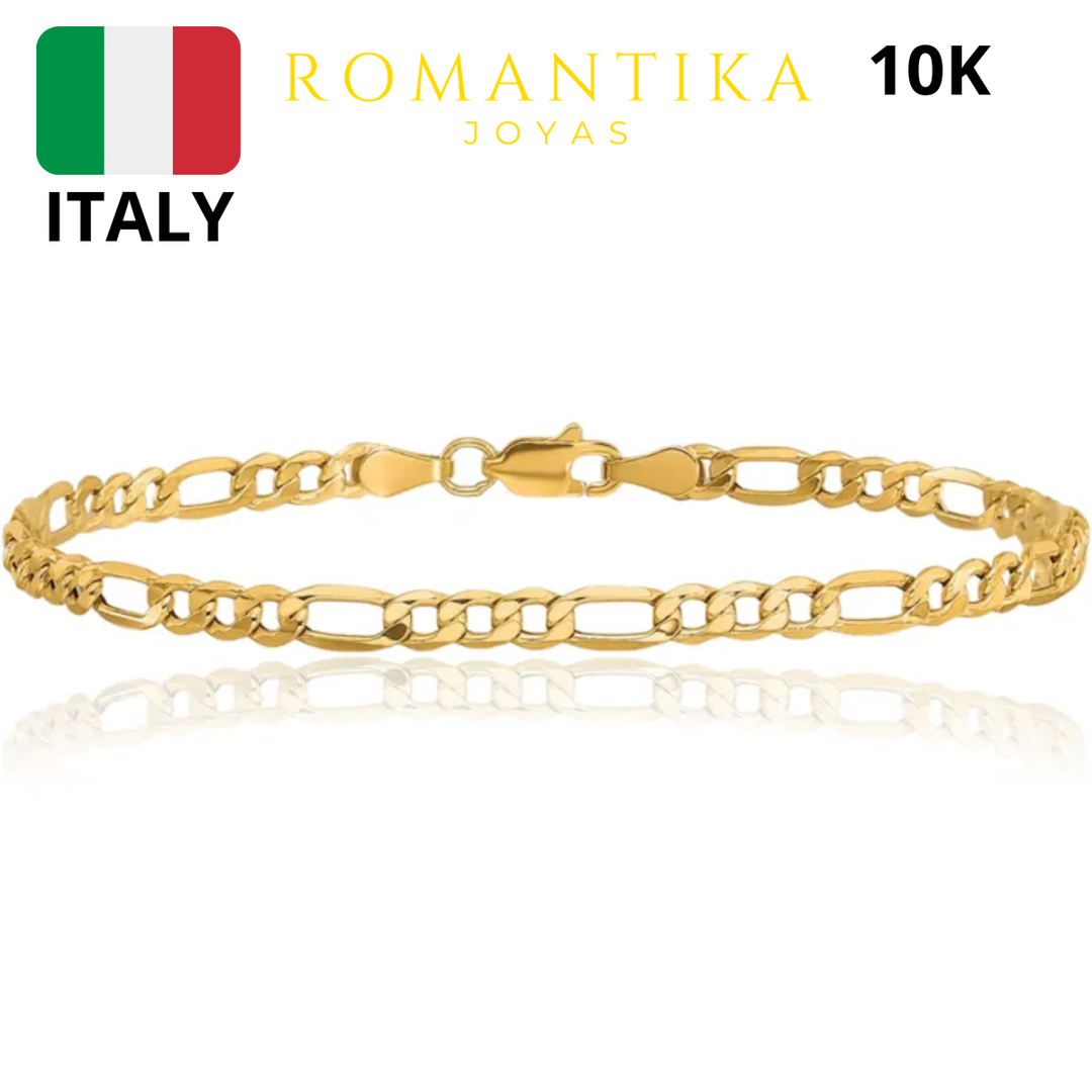 Pulsera Figaro 3x1 3.5mm 10k