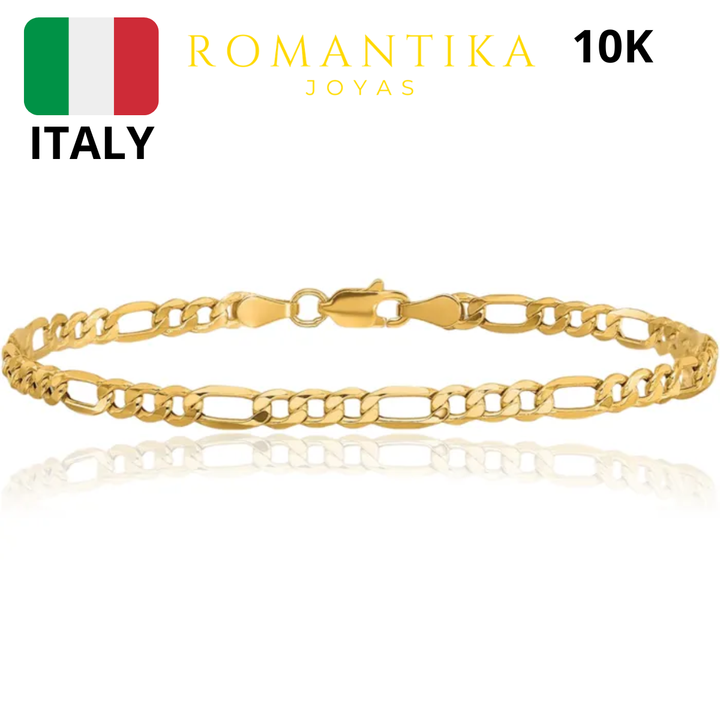 Pulsera Figaro 3x1 3.5mm 10k