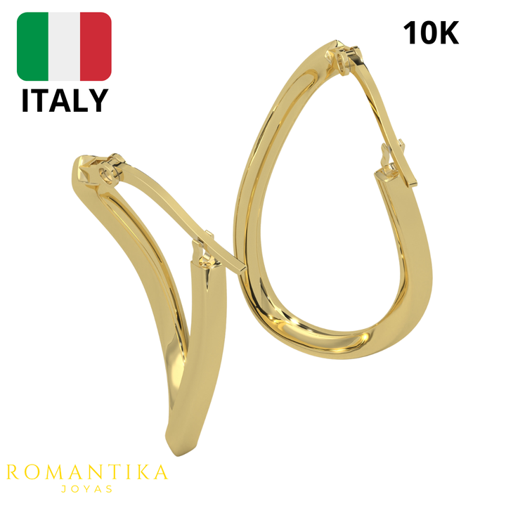 Pendientes Tubular Torcido 10k