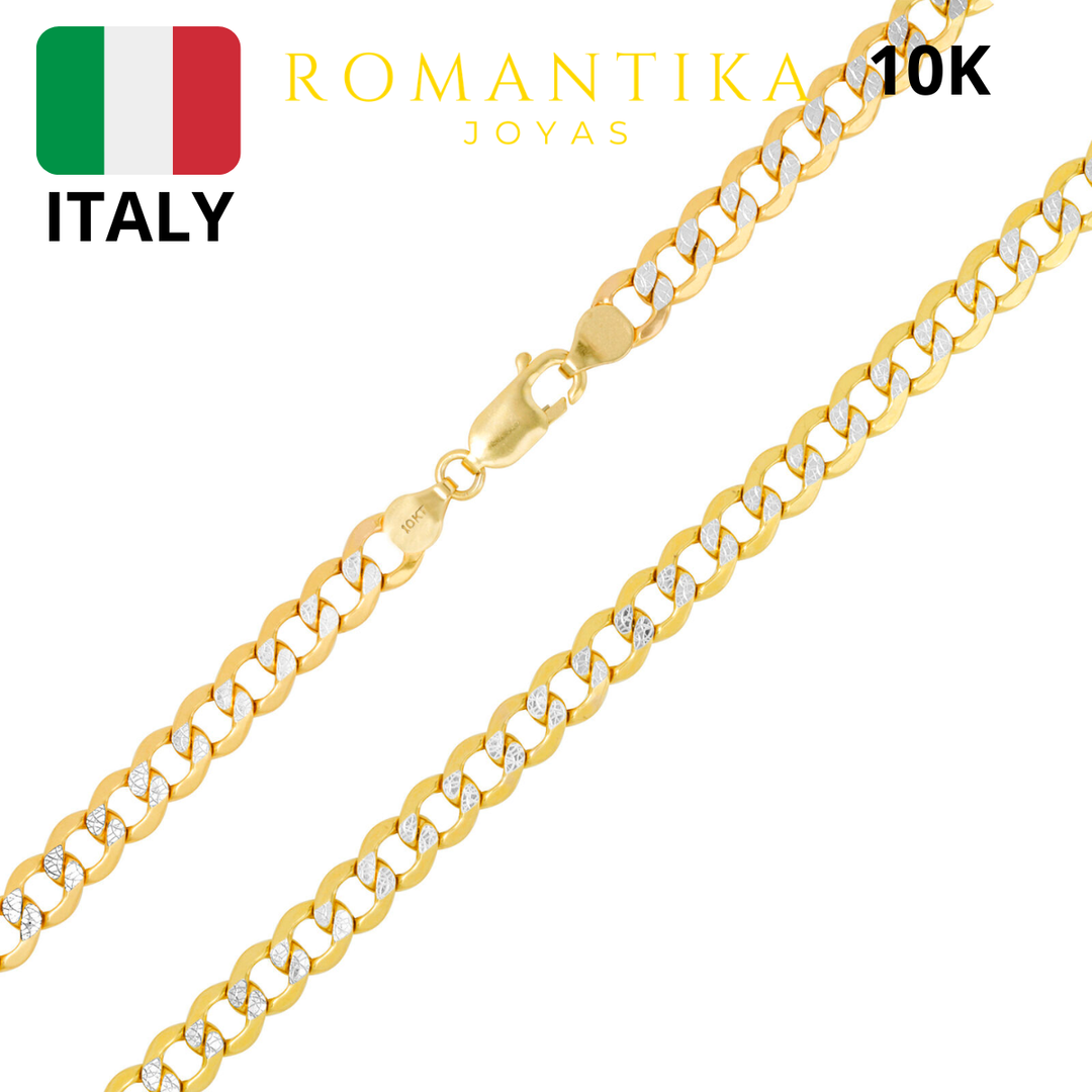 Pulsera Barbada Diamantada 21cm 6.5mm 10k