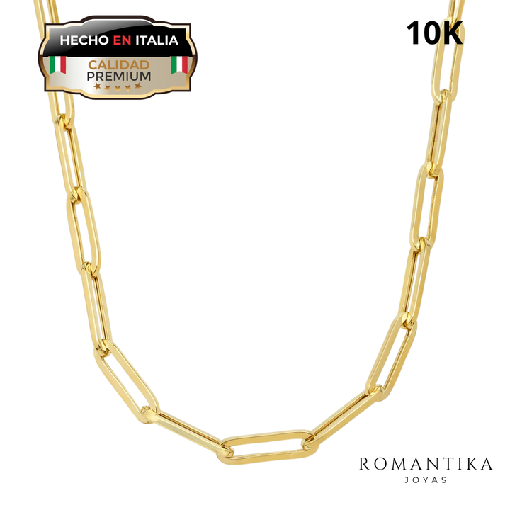 Cadena Paperclip 4mm 10k