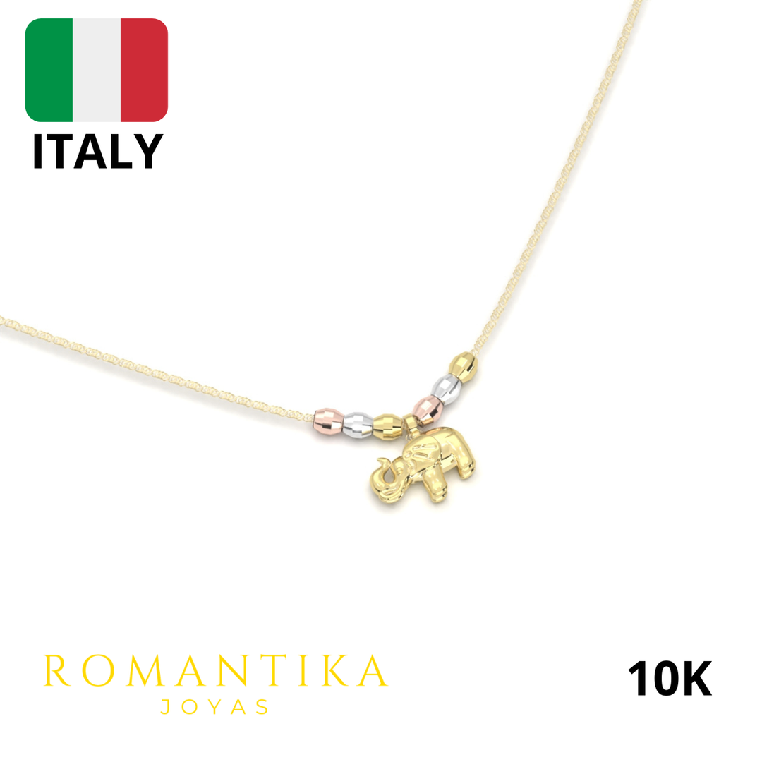 Gargantilla con Cadena con dije de Elefante Oro 10k