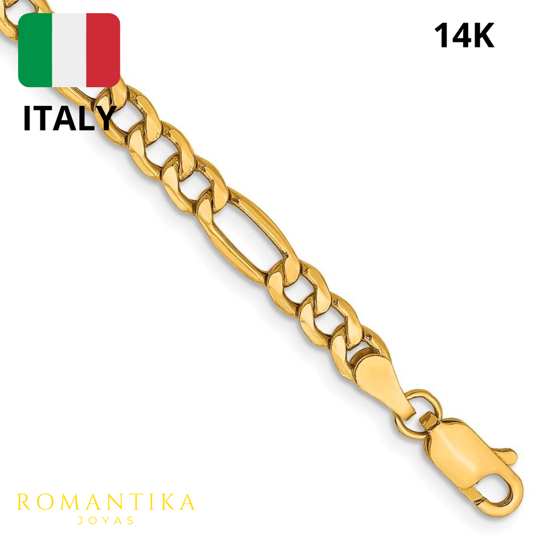 Pulsera Esclava Figaro 4.4mm 14k