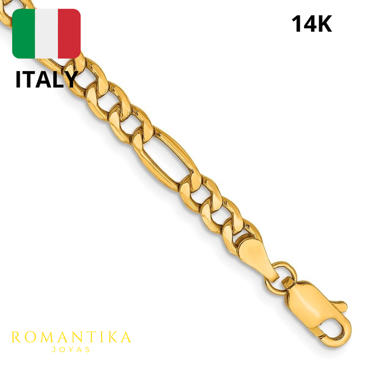 Pulsera Esclava Figaro 4.4mm 14k