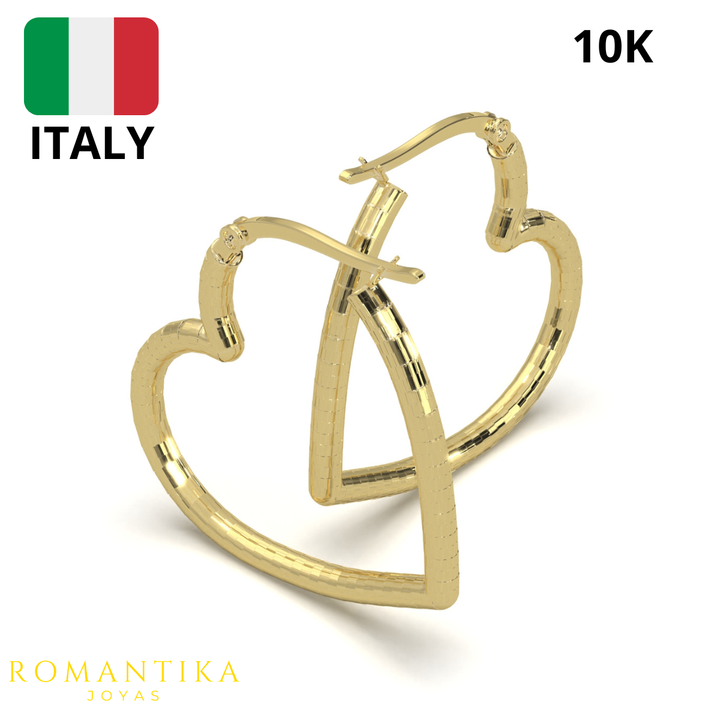 Arracada Corazón Facetado 10k