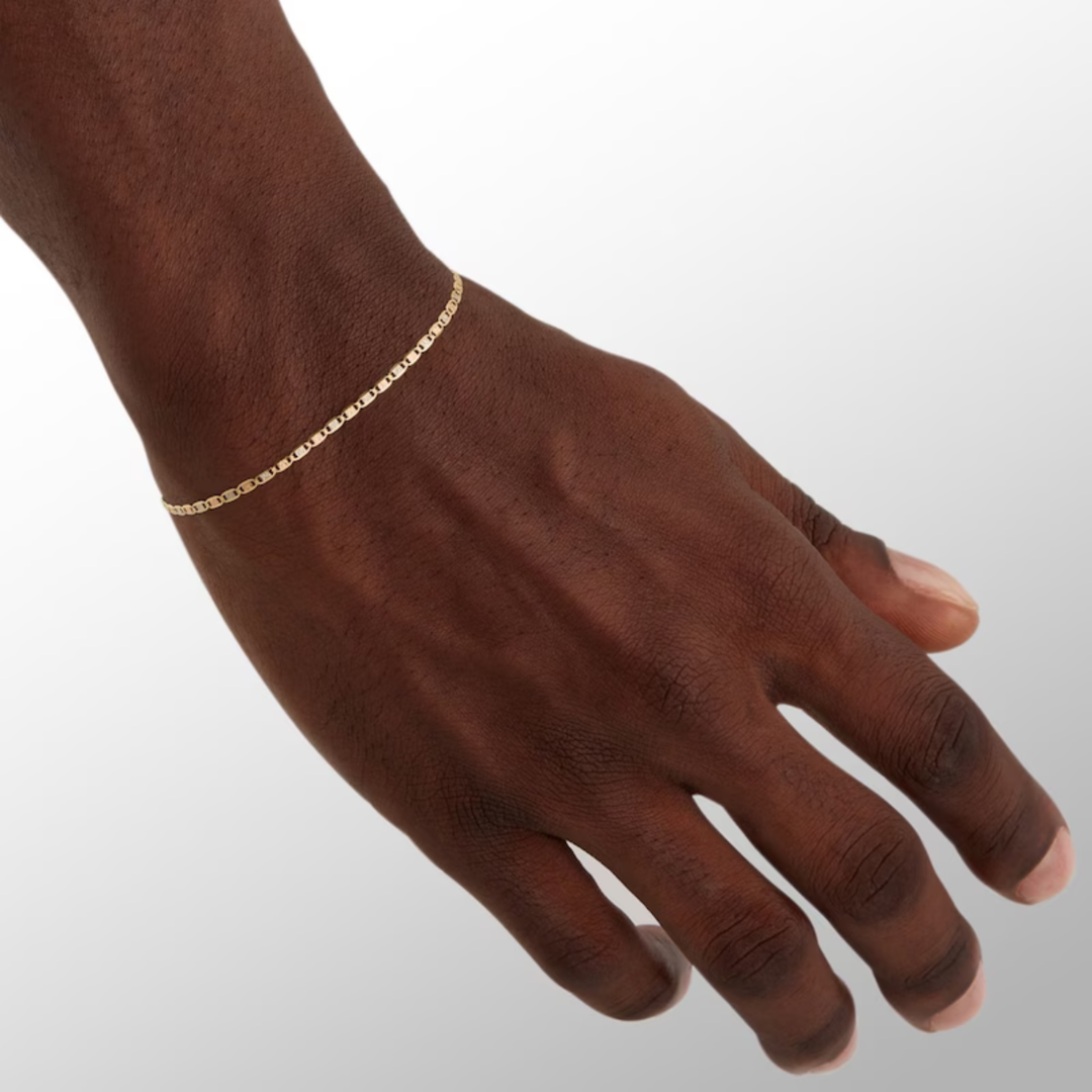 Pulsera Valentina Espejo Tres Oros 10k 18cm
