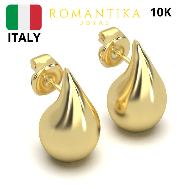 Aretes Lágrima Estilo Bottega 10k