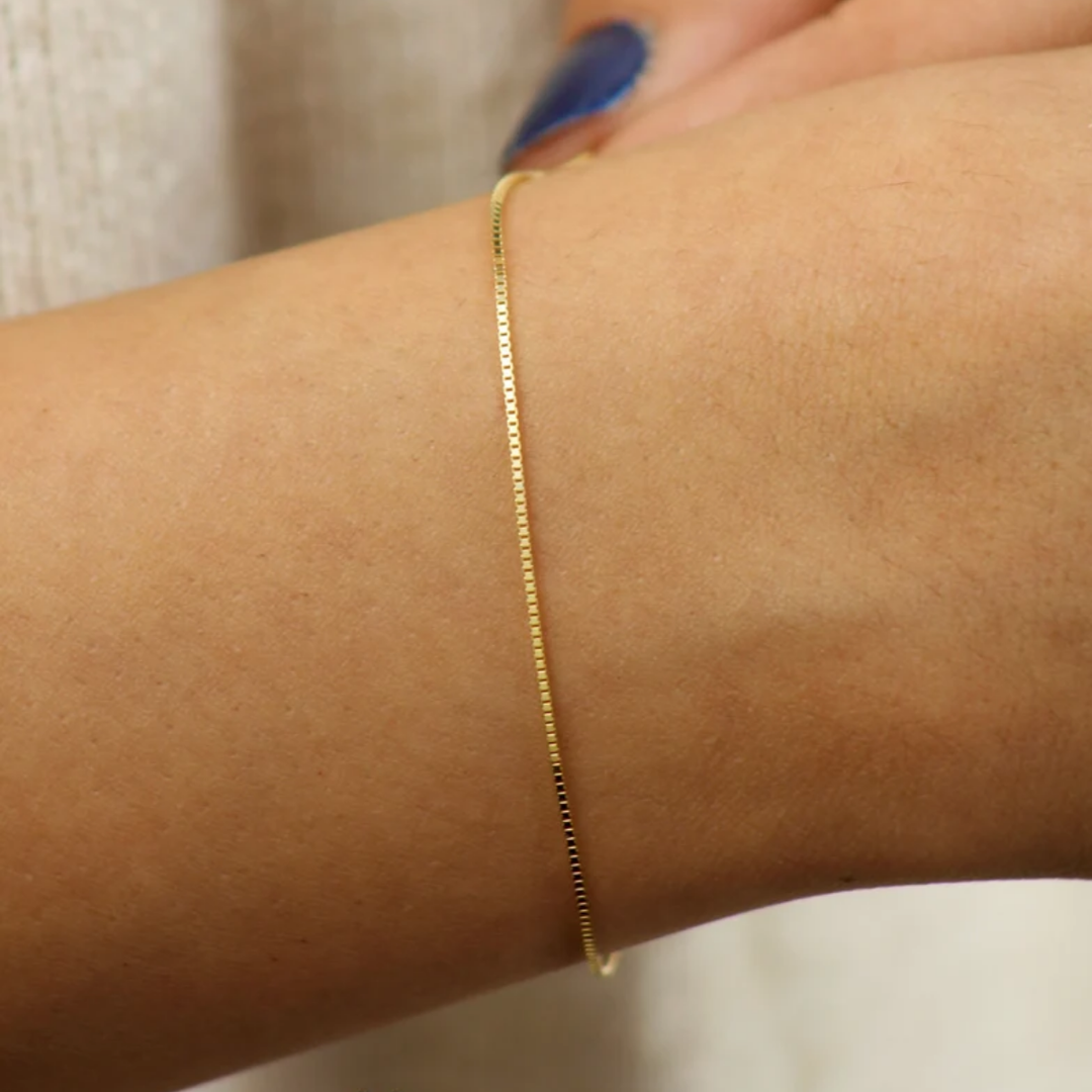 Pulsera Cubo 0.6mm 18cm 10k