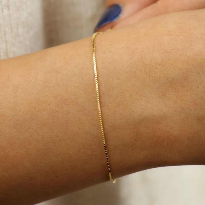 Pulsera Cubo 0.6mm 18cm 10k