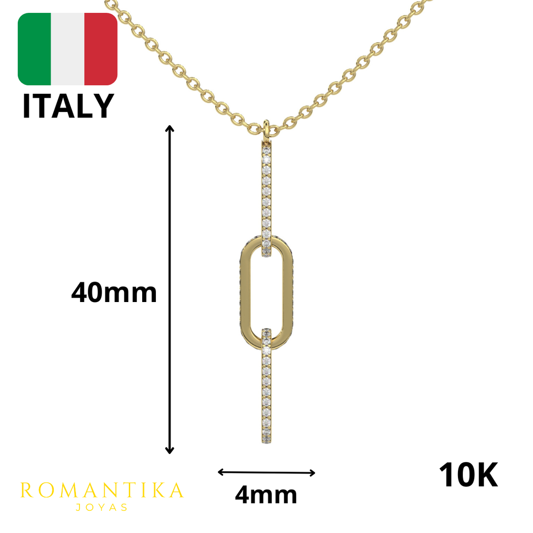 Collar Triple Clip Brilloso 45cm 10k