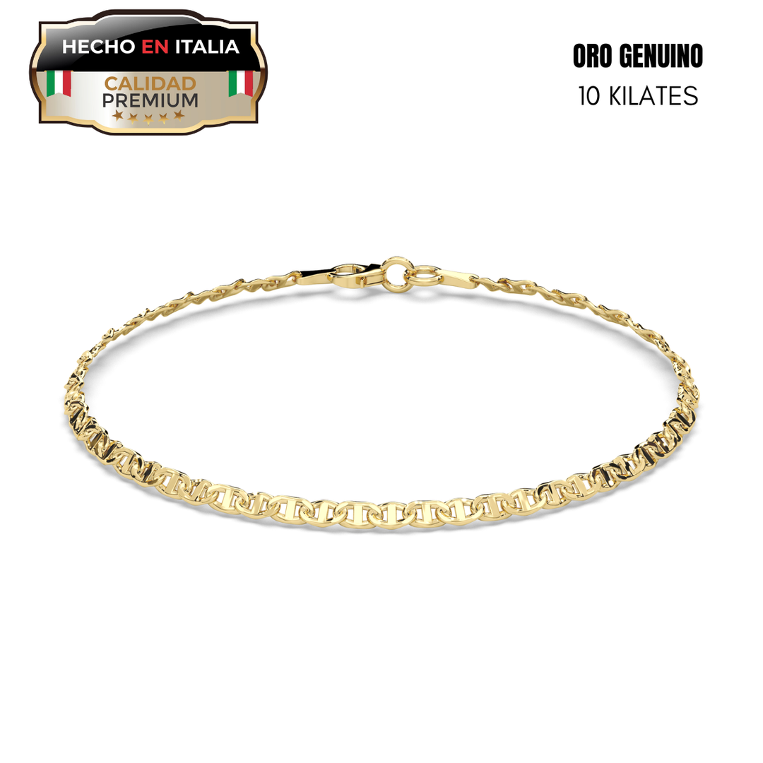 Pulsera Ancla Marinera 3mm 18cm 10k