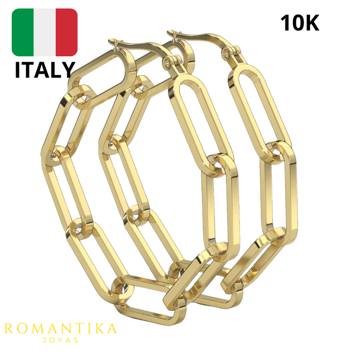 Arete Arracada Paperclip 2.5cm 10k