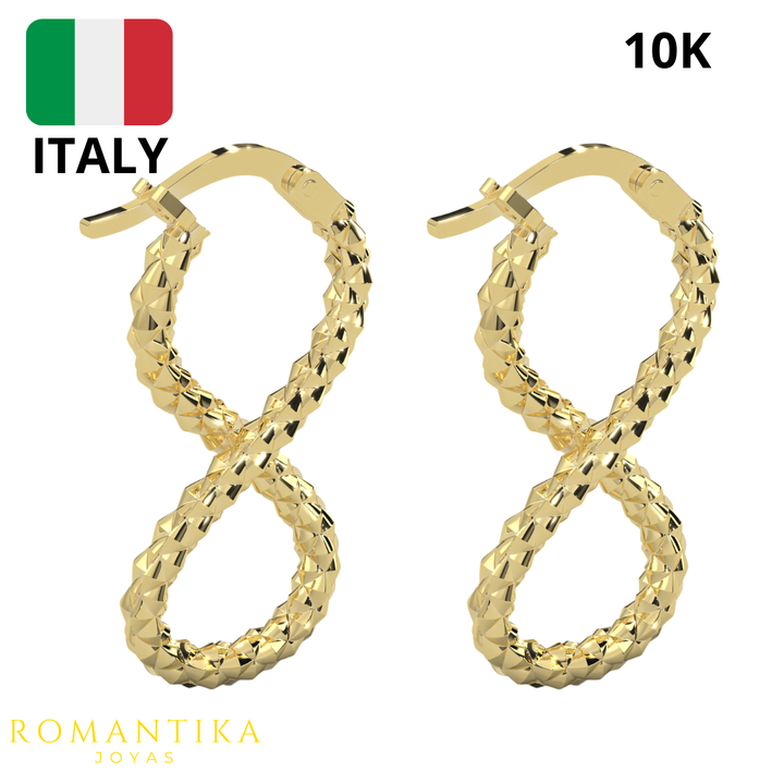 Arete Infinito Facetado Super Brillante 10k