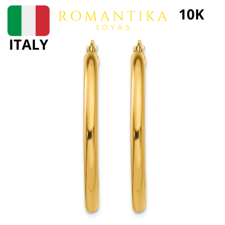Arracada Tubular Grande 40mmx2mm 10k