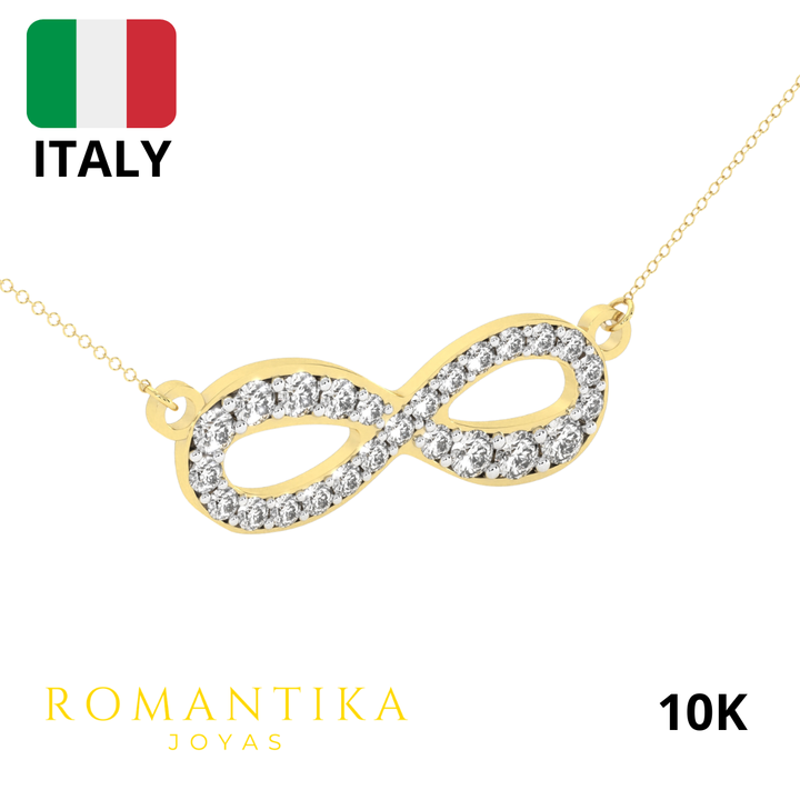Collar Infinito Brilloso Con Cadena 45cm 10K